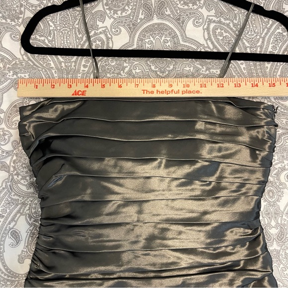Ralph Lauren Black Label Y2K Vintage Corset Silk Mini Strapless Dress Sz 4 Gray - Picture 8 of 13